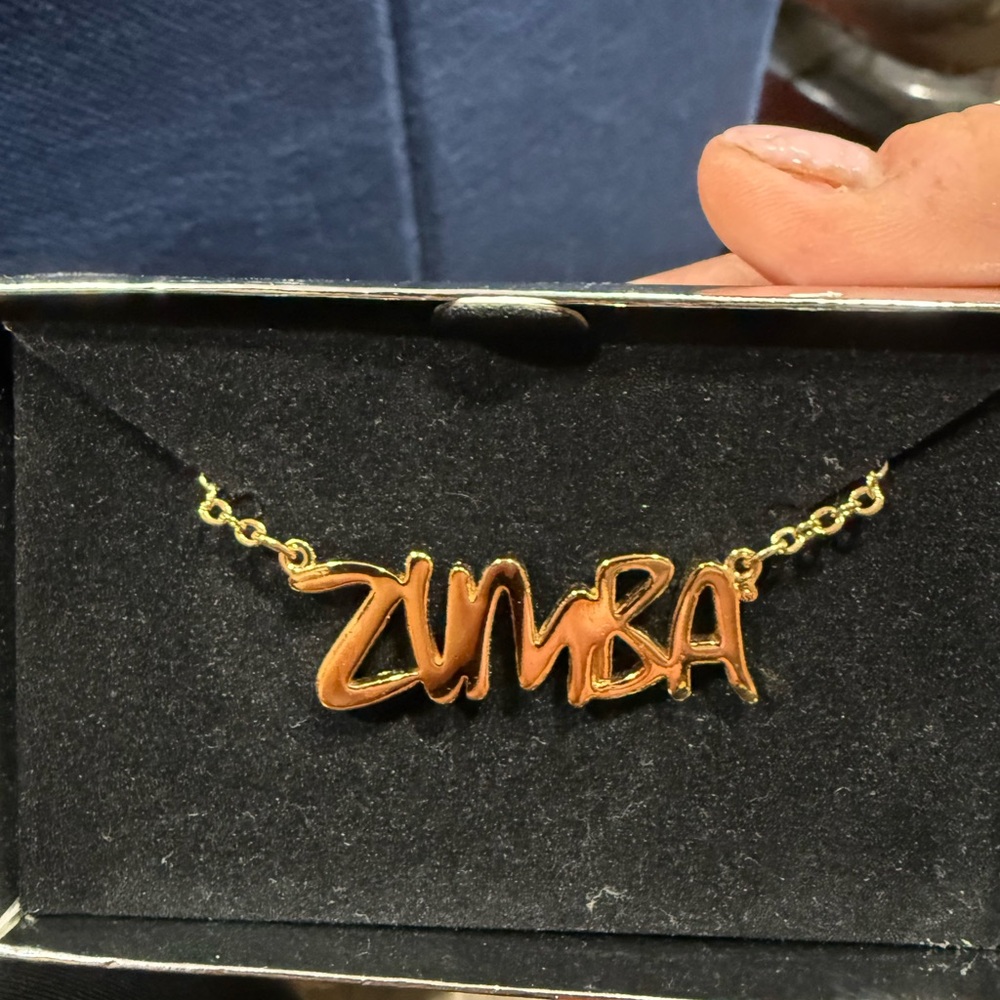 Zumba Fitness Gold Necklace with Energetic Pendant
